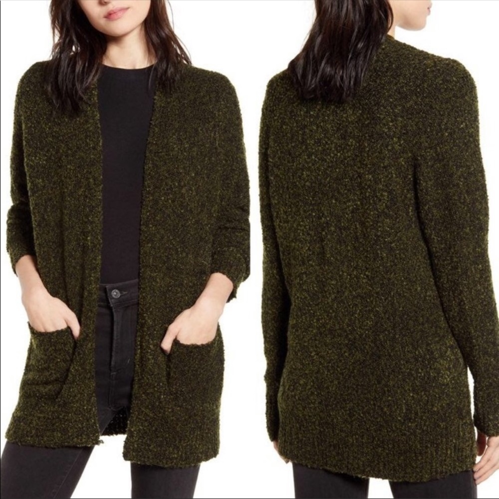 NWT BP Boucle Dark Olive Green Cardigan Sweater - Picture 1 of 8